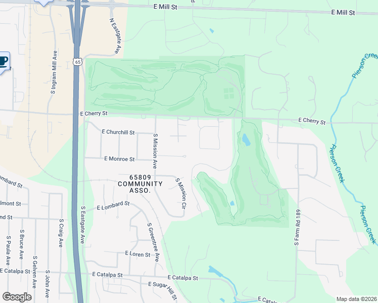 map of restaurants, bars, coffee shops, grocery stores, and more near 3753 East Monroe Street in Springfield