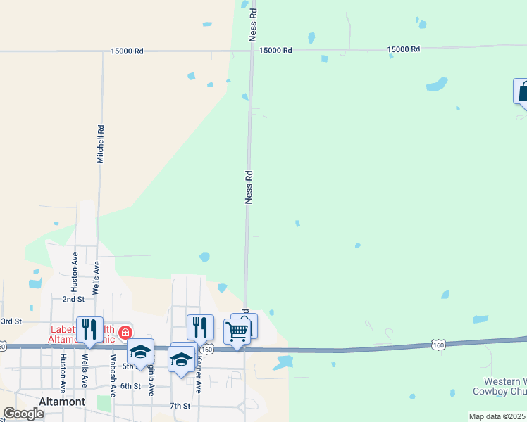 map of restaurants, bars, coffee shops, grocery stores, and more near 14050-14098 Ness Road in Altamont