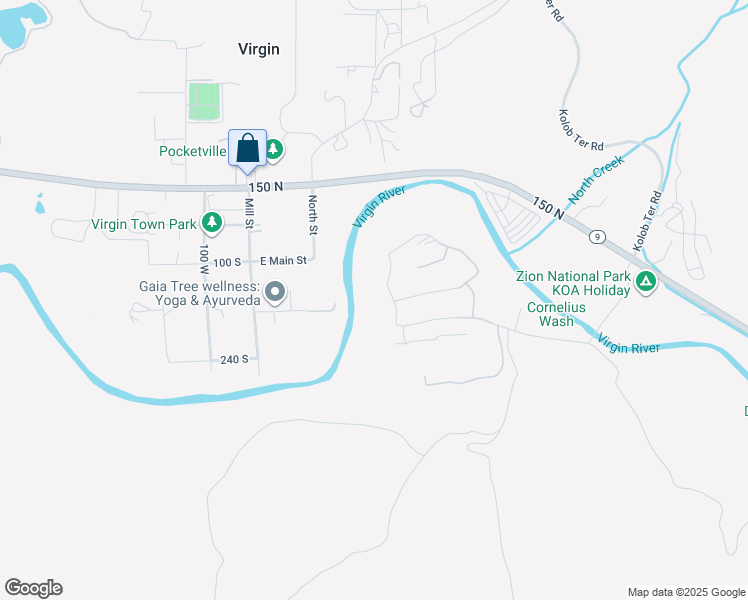 map of restaurants, bars, coffee shops, grocery stores, and more near 151 South Rancho Santa Fe in Virgin