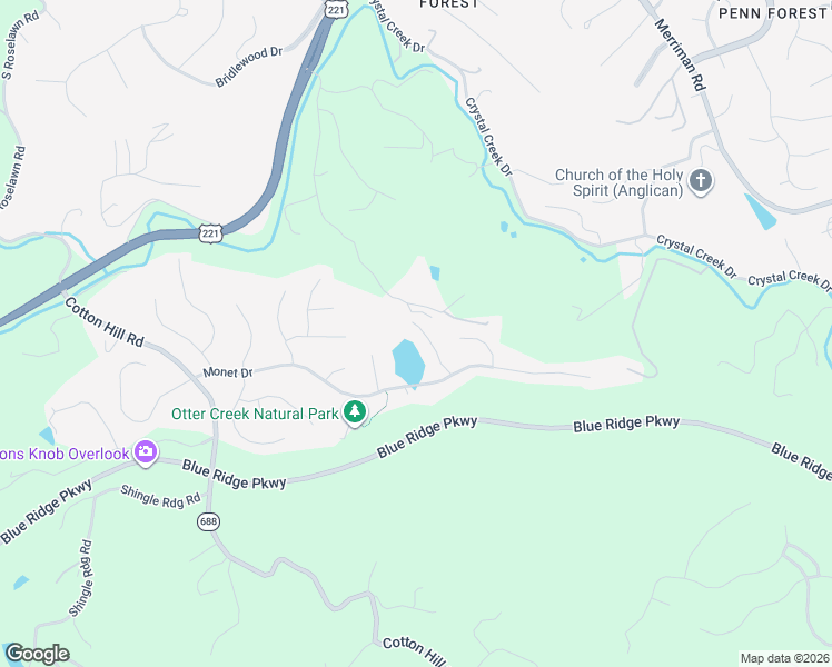 map of restaurants, bars, coffee shops, grocery stores, and more near 6462 Eastshire Court in Roanoke
