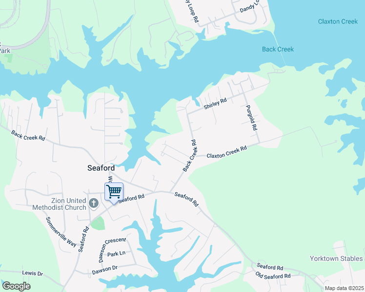 map of restaurants, bars, coffee shops, grocery stores, and more near 108 Sunset Drive in Seaford