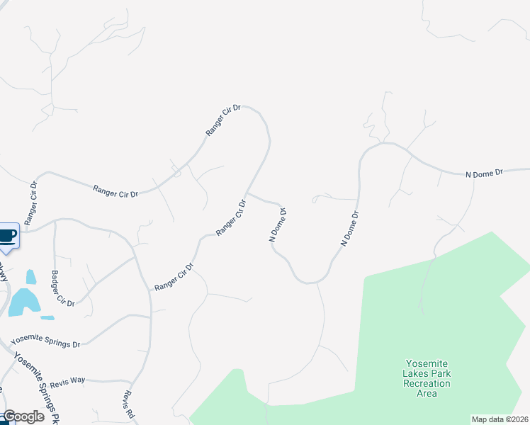 map of restaurants, bars, coffee shops, grocery stores, and more near North Dome Drive in Coarsegold