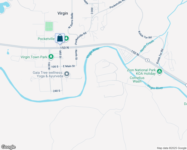 map of restaurants, bars, coffee shops, grocery stores, and more near 151 South Rancho Santa Fe in Virgin