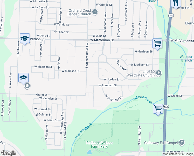 map of restaurants, bars, coffee shops, grocery stores, and more near 841 South Jonathan Avenue in Springfield