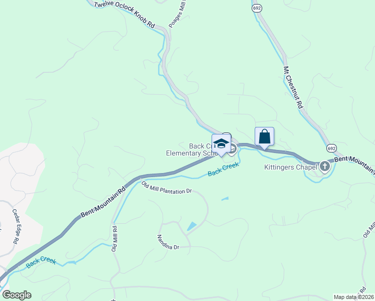 map of restaurants, bars, coffee shops, grocery stores, and more near 7179 Bent Mountain Road in Roanoke