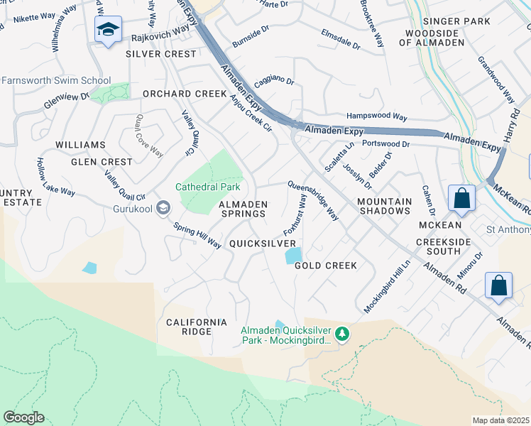 map of restaurants, bars, coffee shops, grocery stores, and more near 1127 Carnforth Court in San Jose