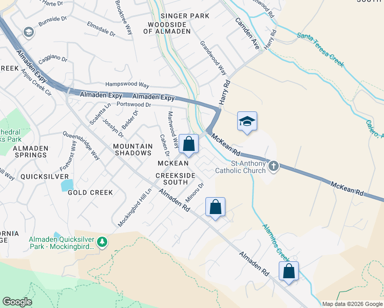 map of restaurants, bars, coffee shops, grocery stores, and more near 1039 Kiser Drive in San Jose
