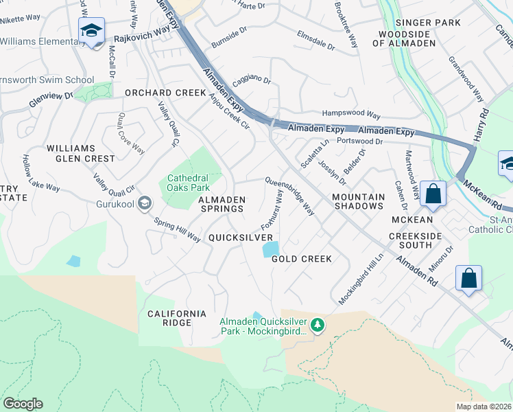 map of restaurants, bars, coffee shops, grocery stores, and more near 1127 Carnforth Court in San Jose