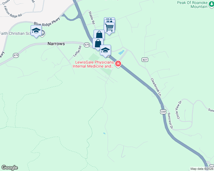 map of restaurants, bars, coffee shops, grocery stores, and more near 5384-5388 Indian Grave Road Southwest in Roanoke