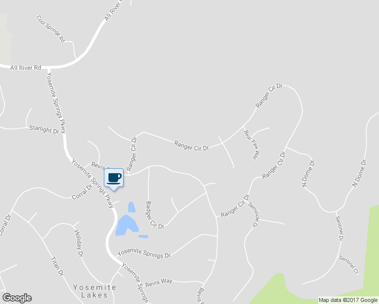 map of restaurants, bars, coffee shops, grocery stores, and more near 42906 Ranger Circle Drive in Coarsegold