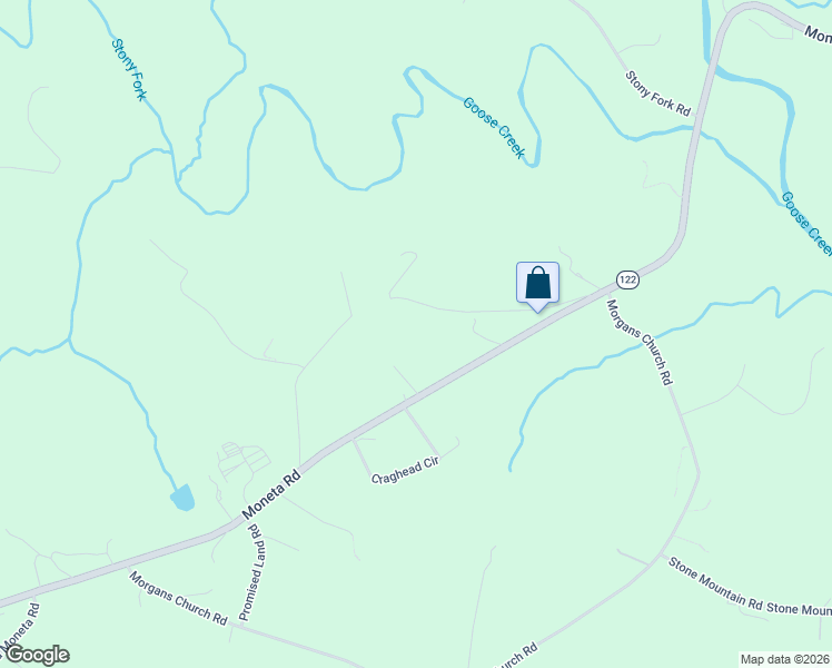map of restaurants, bars, coffee shops, grocery stores, and more near 11299 Moneta Road in Moneta