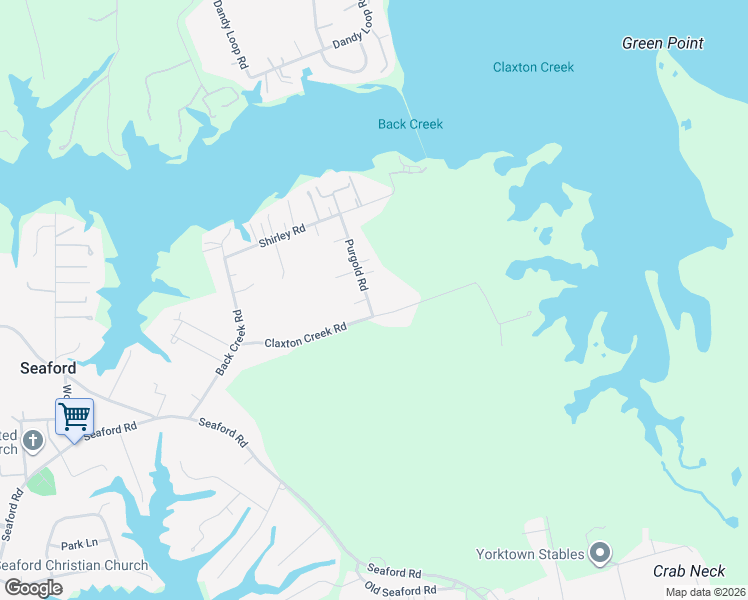 map of restaurants, bars, coffee shops, grocery stores, and more near 319 Claxton Creek Road in Seaford