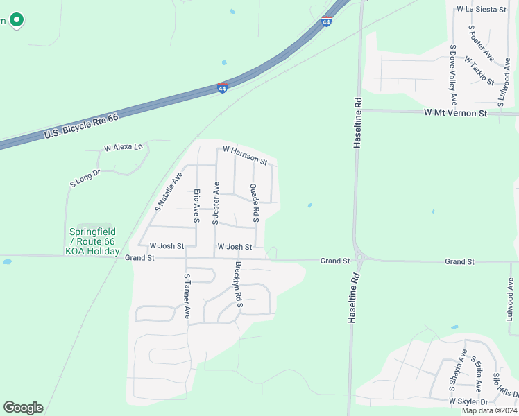 map of restaurants, bars, coffee shops, grocery stores, and more near 5354 West Page Street in Springfield