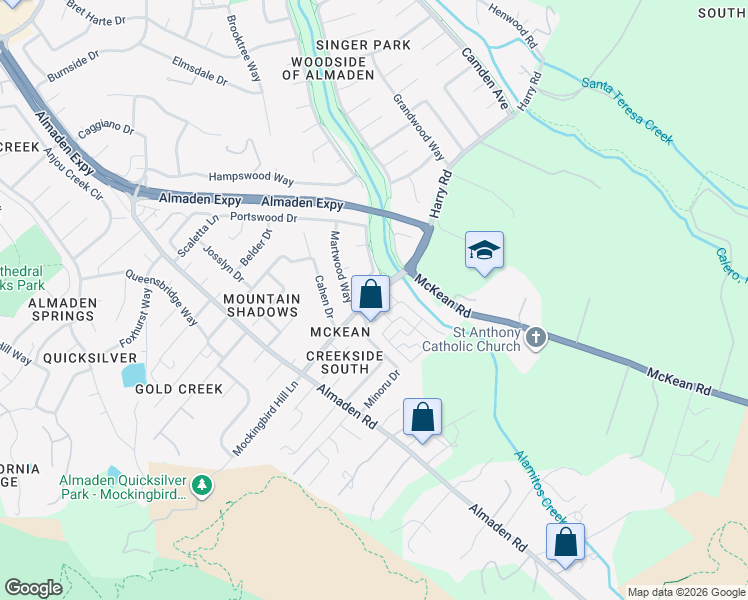 map of restaurants, bars, coffee shops, grocery stores, and more near 1039 Kiser Drive in San Jose