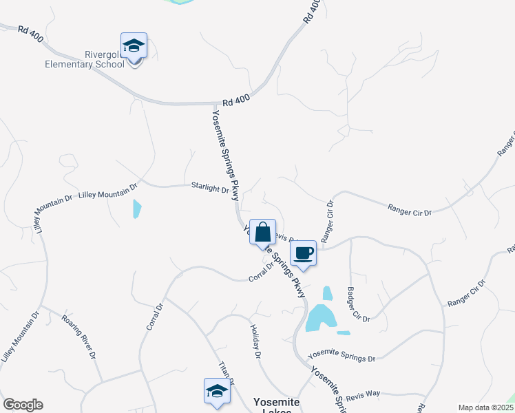 map of restaurants, bars, coffee shops, grocery stores, and more near 31180 Brave Eagle Court in Coarsegold