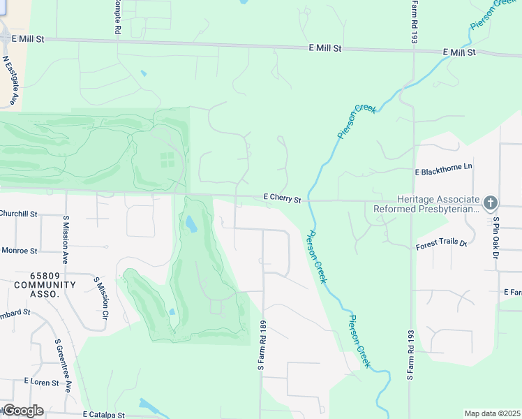 map of restaurants, bars, coffee shops, grocery stores, and more near 4164 East Cherry Crest Lane in Springfield