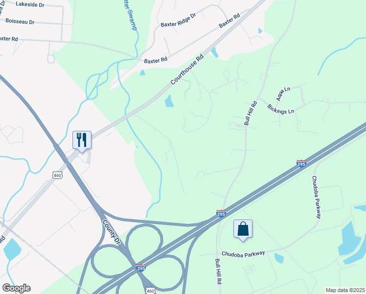 map of restaurants, bars, coffee shops, grocery stores, and more near 8101 Gold Acres Farm Road in Prince George