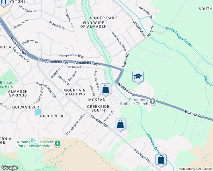 map of restaurants, bars, coffee shops, grocery stores, and more near 908 Portswood Circle in San Jose