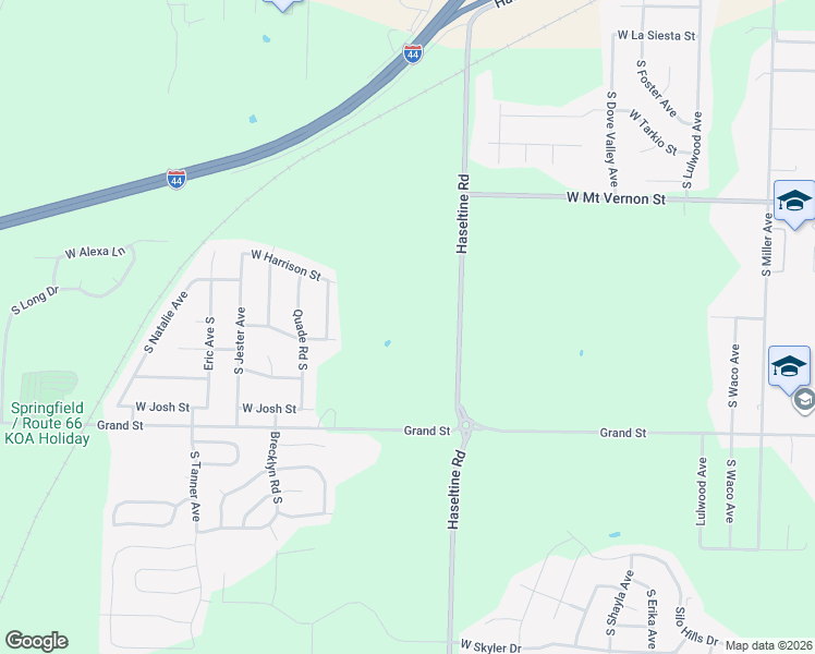 map of restaurants, bars, coffee shops, grocery stores, and more near 822 South Lester Road in Springfield