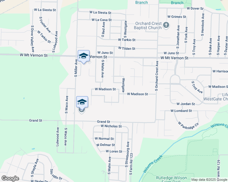 map of restaurants, bars, coffee shops, grocery stores, and more near 4345 West Madison Street in Springfield