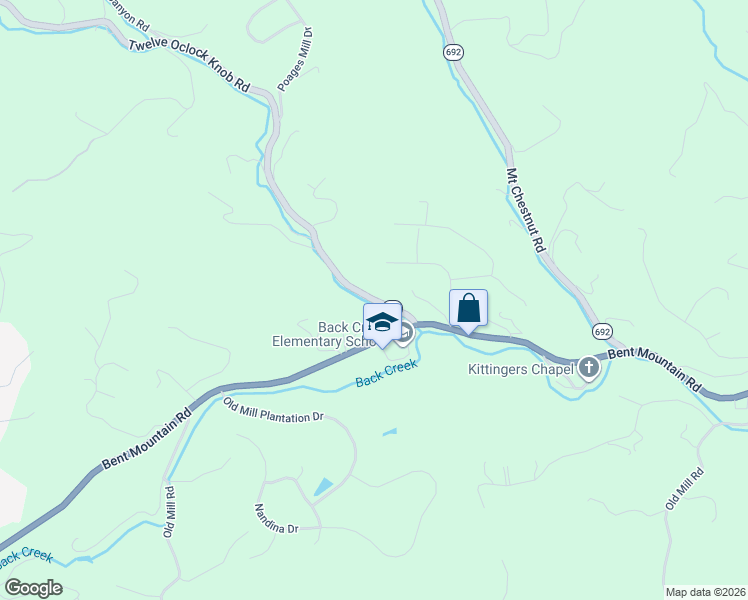 map of restaurants, bars, coffee shops, grocery stores, and more near 6048 Twelve Oclock Knob Road in Roanoke