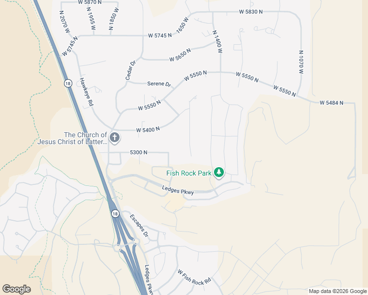 map of restaurants, bars, coffee shops, grocery stores, and more near 5323 N 1530 W in St George