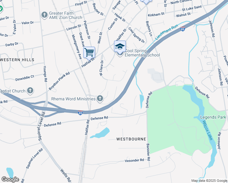 map of restaurants, bars, coffee shops, grocery stores, and more near 1826 Grimes Road in Petersburg