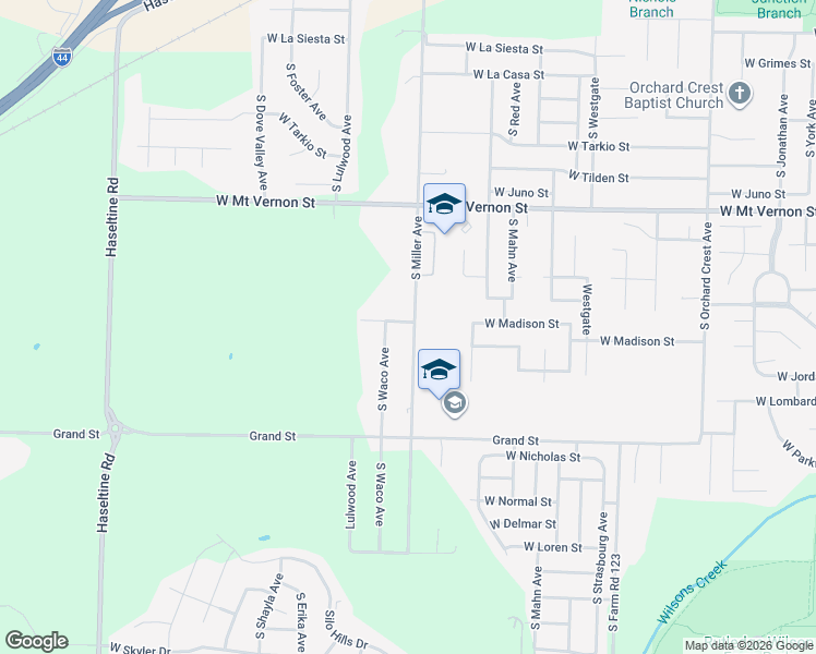 map of restaurants, bars, coffee shops, grocery stores, and more near 4626 West Madison Street in Springfield