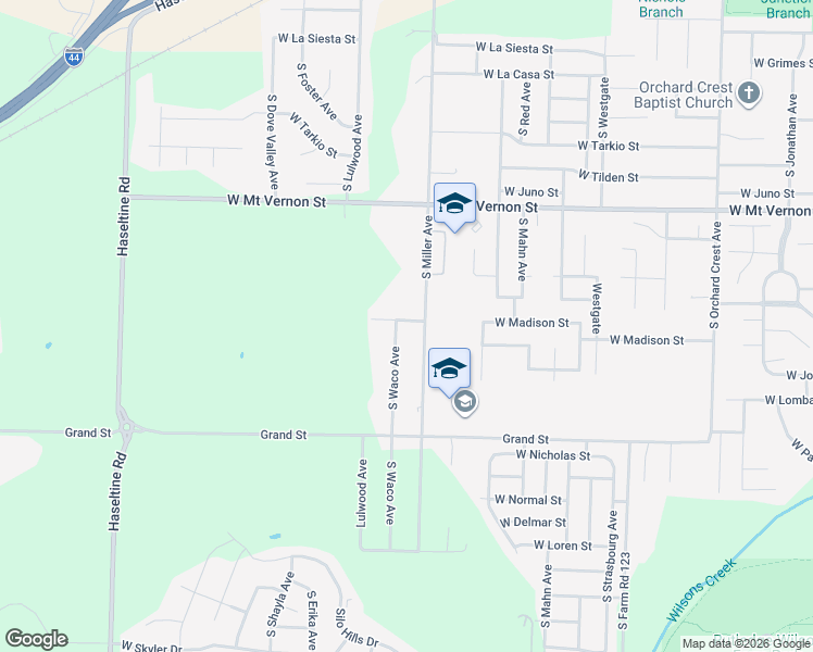 map of restaurants, bars, coffee shops, grocery stores, and more near 4626 West Madison Street in Springfield