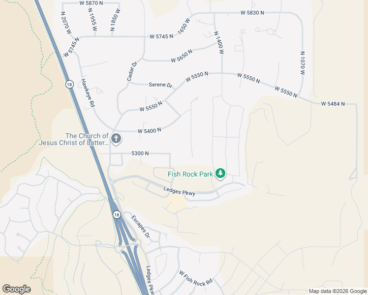 map of restaurants, bars, coffee shops, grocery stores, and more near 5323 N 1530 W in St George