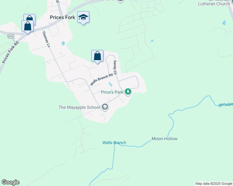 map of restaurants, bars, coffee shops, grocery stores, and more near 1332 Mockingbird Drive in Blacksburg