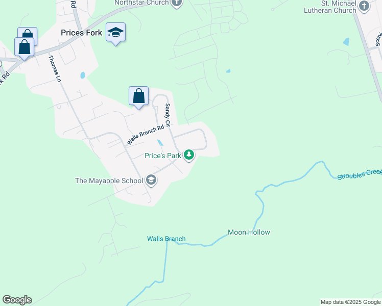 map of restaurants, bars, coffee shops, grocery stores, and more near 2795 Old Fort Road in Blacksburg