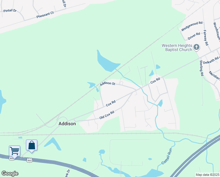map of restaurants, bars, coffee shops, grocery stores, and more near 23653 Addison Street in Petersburg