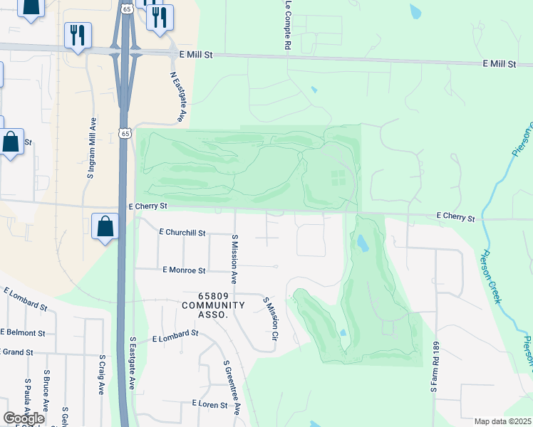map of restaurants, bars, coffee shops, grocery stores, and more near 613 South Hickory Avenue in Springfield