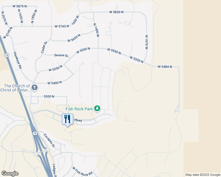 map of restaurants, bars, coffee shops, grocery stores, and more near 5380 Hidden Pinyon Drive in St. George