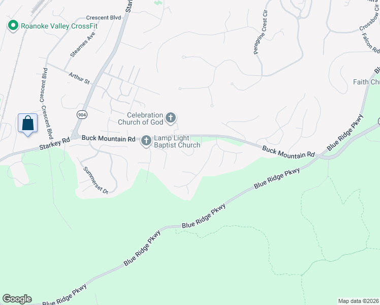 map of restaurants, bars, coffee shops, grocery stores, and more near 4442 Olyvia Place in Roanoke