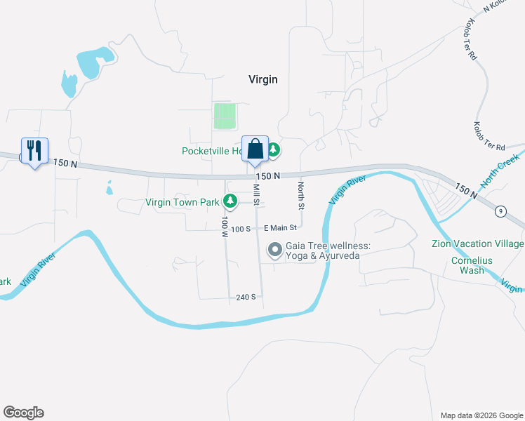 map of restaurants, bars, coffee shops, grocery stores, and more near 72 Mill Street in Virgin