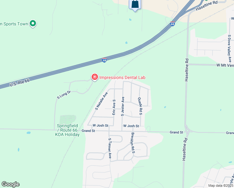 map of restaurants, bars, coffee shops, grocery stores, and more near 838 South Eric Street in Springfield