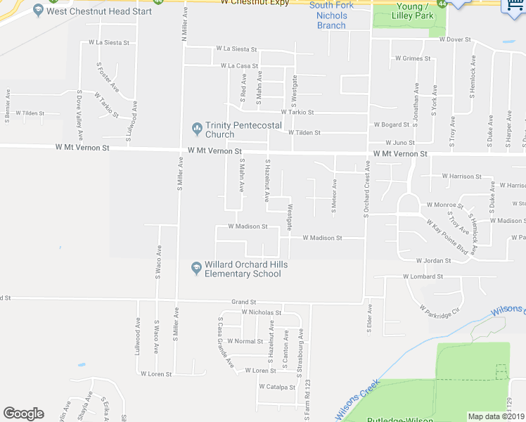 map of restaurants, bars, coffee shops, grocery stores, and more near 741 South Hazelnut Avenue in Springfield