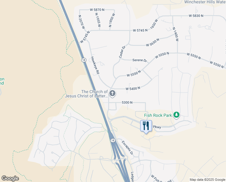 map of restaurants, bars, coffee shops, grocery stores, and more near 1851 West 5400 North in St. George