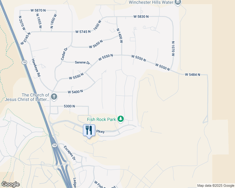 map of restaurants, bars, coffee shops, grocery stores, and more near Johnson Arch Drive in St. George