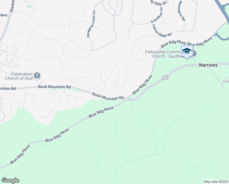 map of restaurants, bars, coffee shops, grocery stores, and more near 4018 Parkway Place Drive in Roanoke