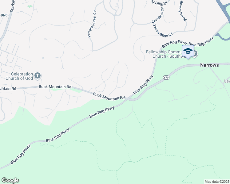 map of restaurants, bars, coffee shops, grocery stores, and more near 4018 Parkway Place Drive in Roanoke