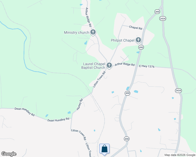 map of restaurants, bars, coffee shops, grocery stores, and more near 1091 Luck Lane in East Bernstadt