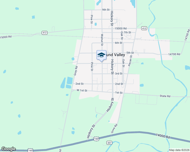 map of restaurants, bars, coffee shops, grocery stores, and more near 213-215 3rd Street in Mound Valley