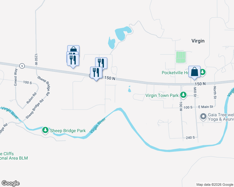 map of restaurants, bars, coffee shops, grocery stores, and more near in Virgin