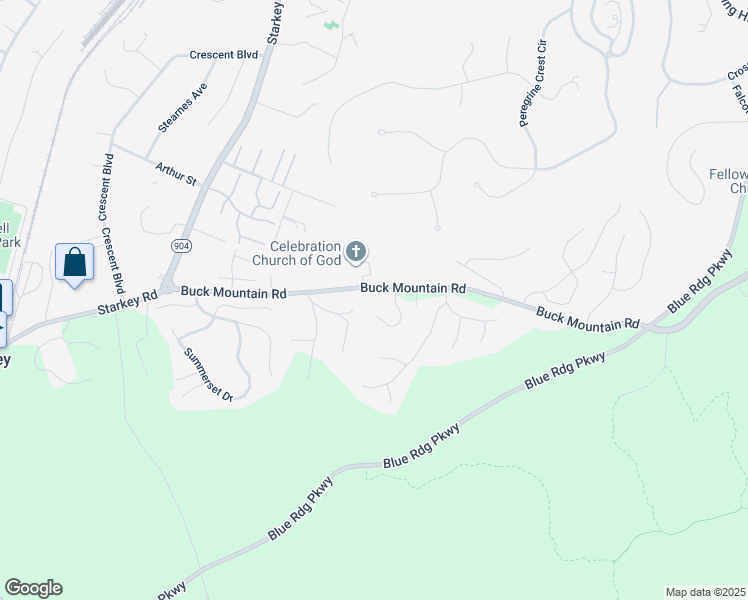 map of restaurants, bars, coffee shops, grocery stores, and more near 4406 Buck Mountain Road in Roanoke