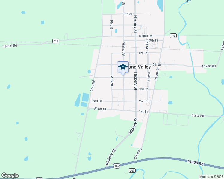 map of restaurants, bars, coffee shops, grocery stores, and more near 213 3rd Street in Mound Valley