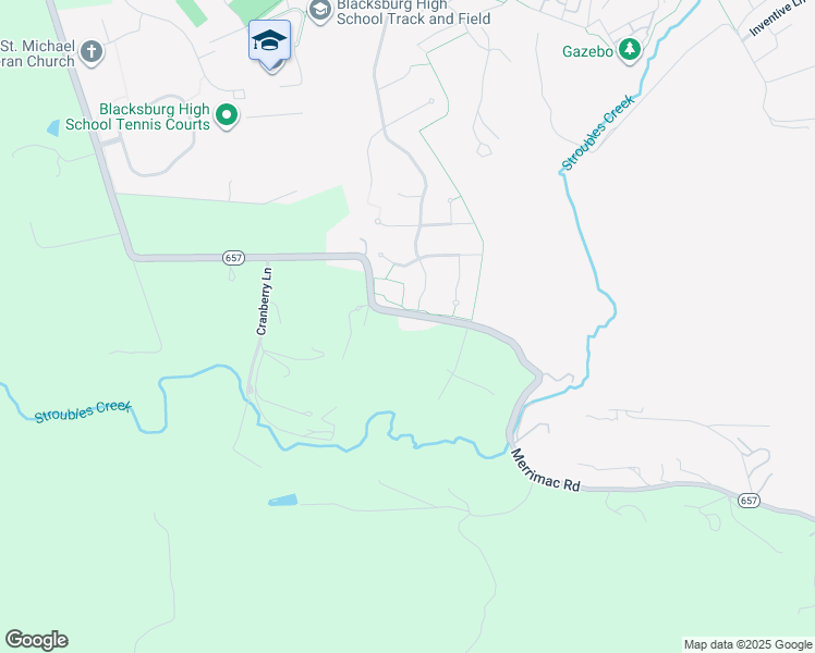 map of restaurants, bars, coffee shops, grocery stores, and more near 1849 Merrimac Rd in Blacksburg