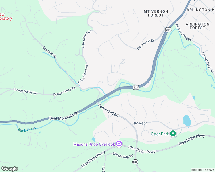 map of restaurants, bars, coffee shops, grocery stores, and more near 5817-5903 Sunnycrest Rd in Cave Spring